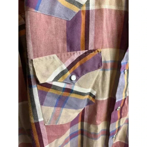 Vintage HBARC Pearl Snap Button Plaid Western Made in USA Shirt Men's Size 17-33 - Picture 2 of 8